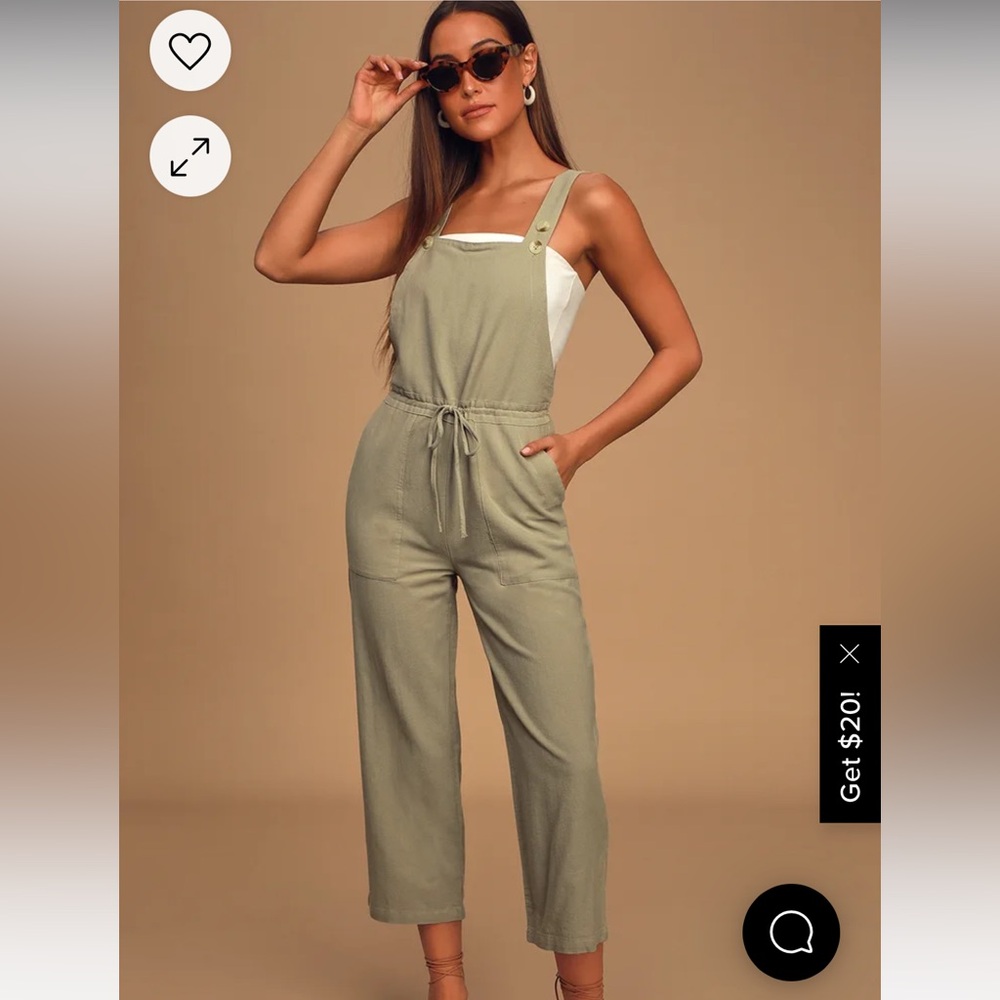 NWT Verona Sage Green Drawstring Wide-Leg Jumpsuit